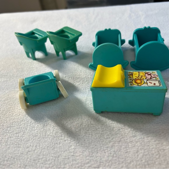 Fisher-Price vintage blue baby nursery furniture  1970s 6 pieces - Picture 6 of 6